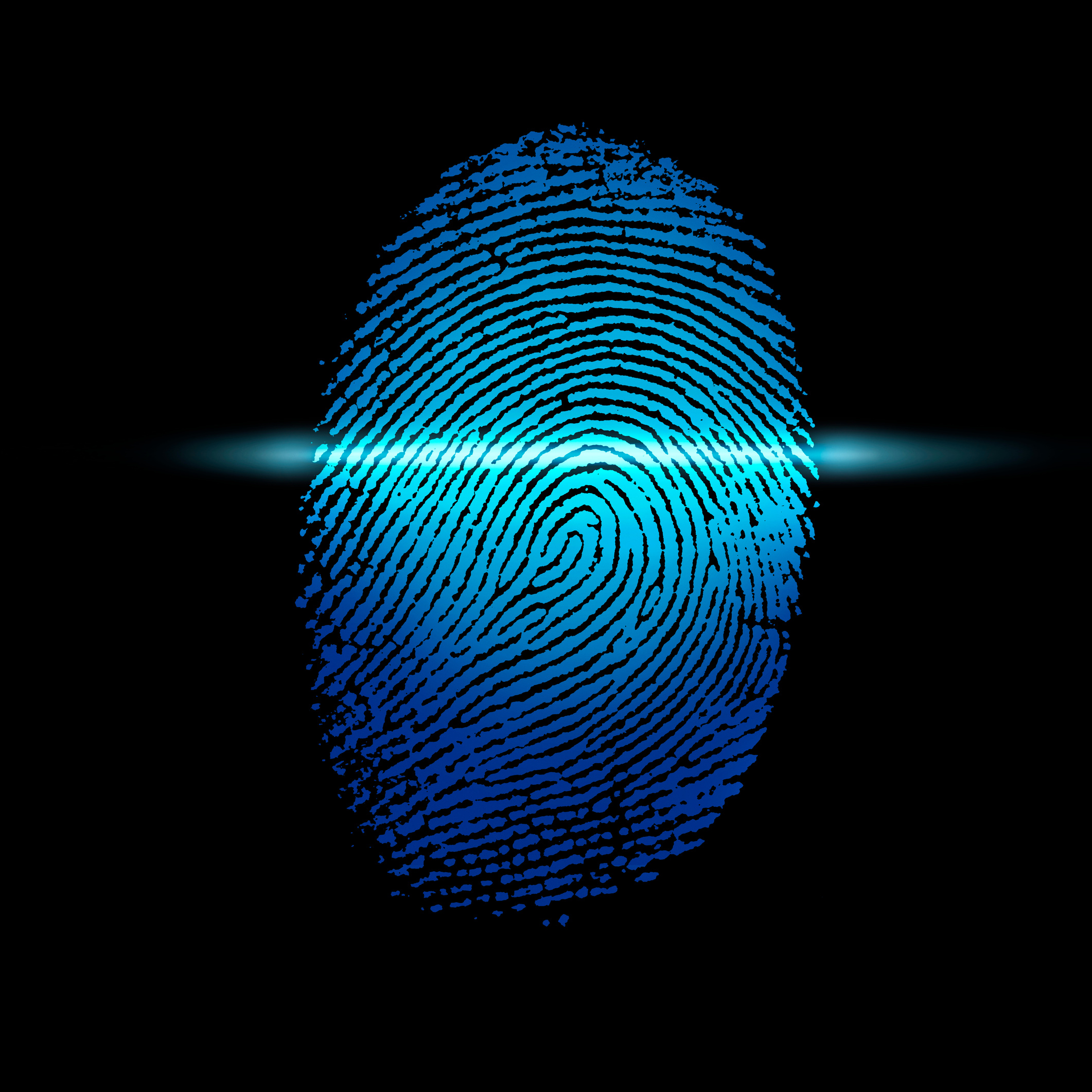 scanning fingerprint blue colored